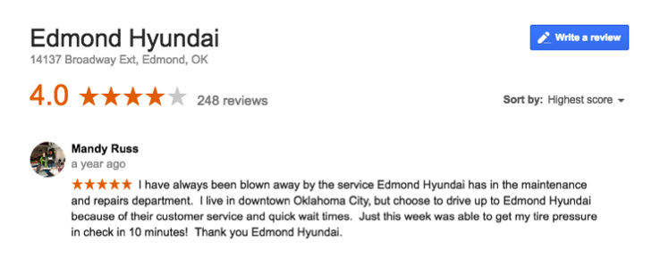 Best review for Edmond Hyundai