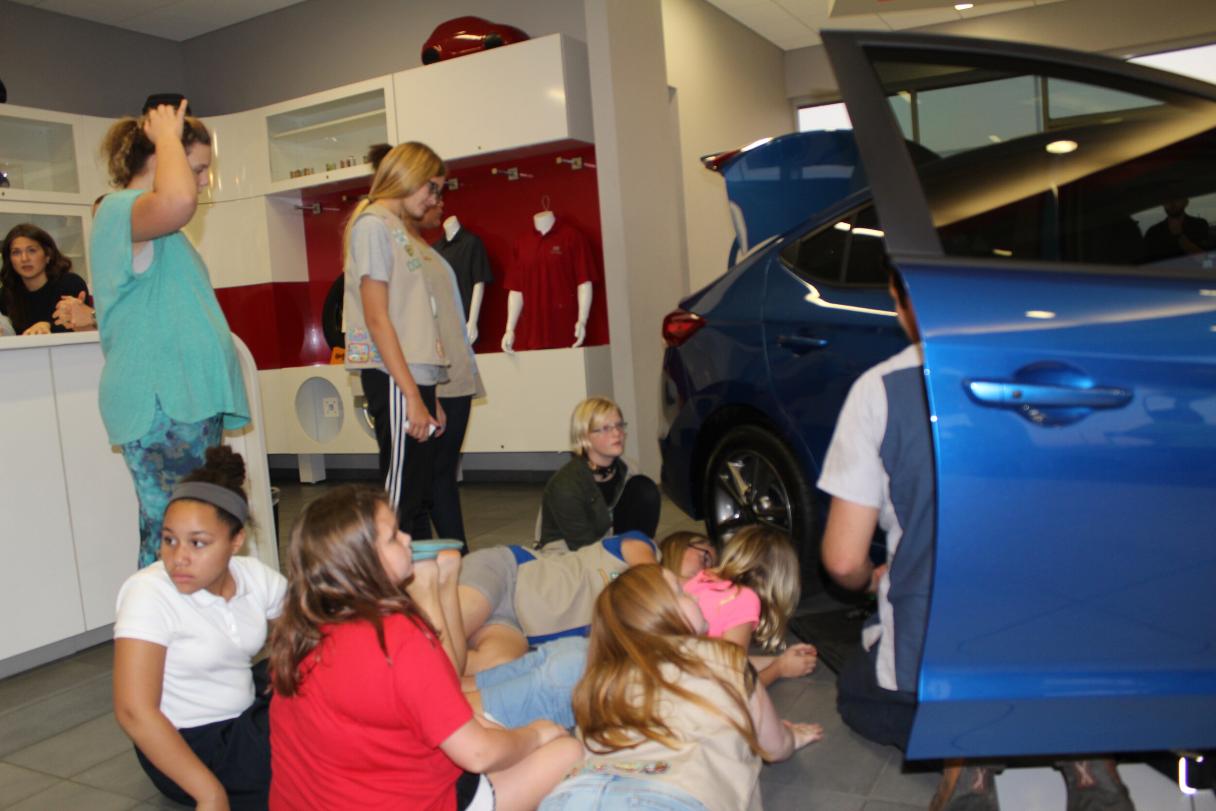 Girl Scouts inside Edmond Hyundai