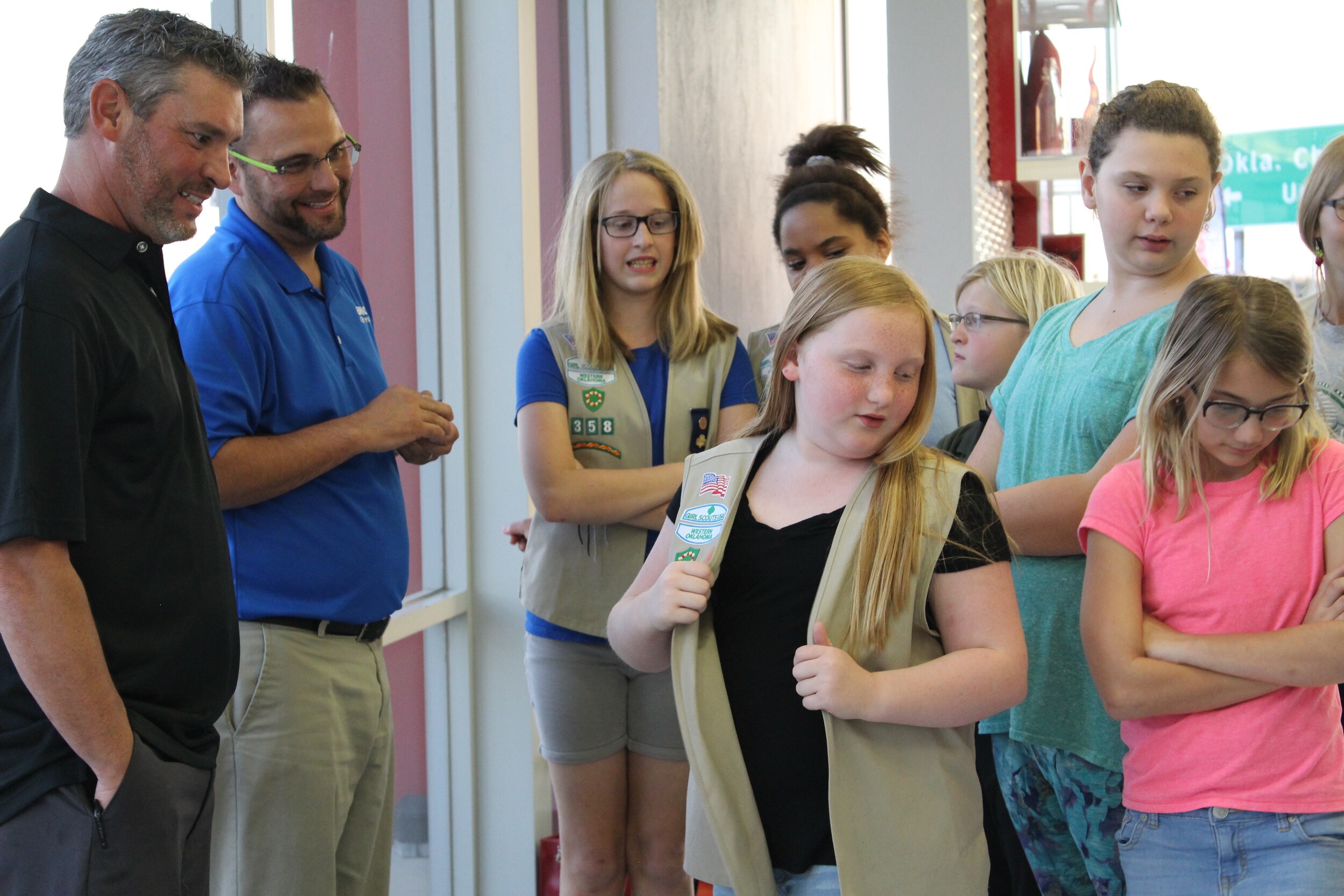 Girl Scouts getting their Automotive Badge at Edmond Hyundai