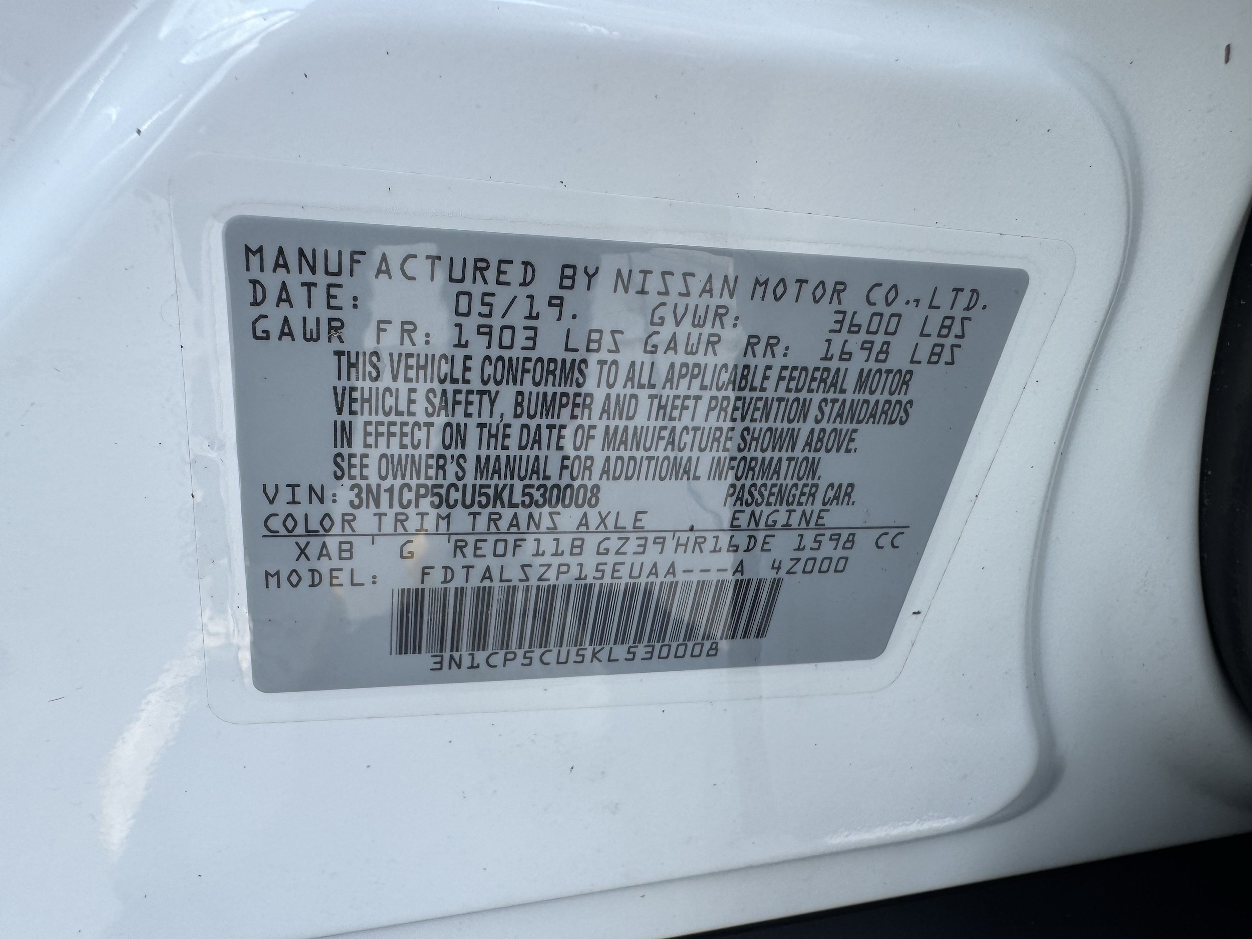 Used 2019 Nissan Kicks SV with VIN 3N1CP5CU5KL530008 for sale in Lavonia, GA