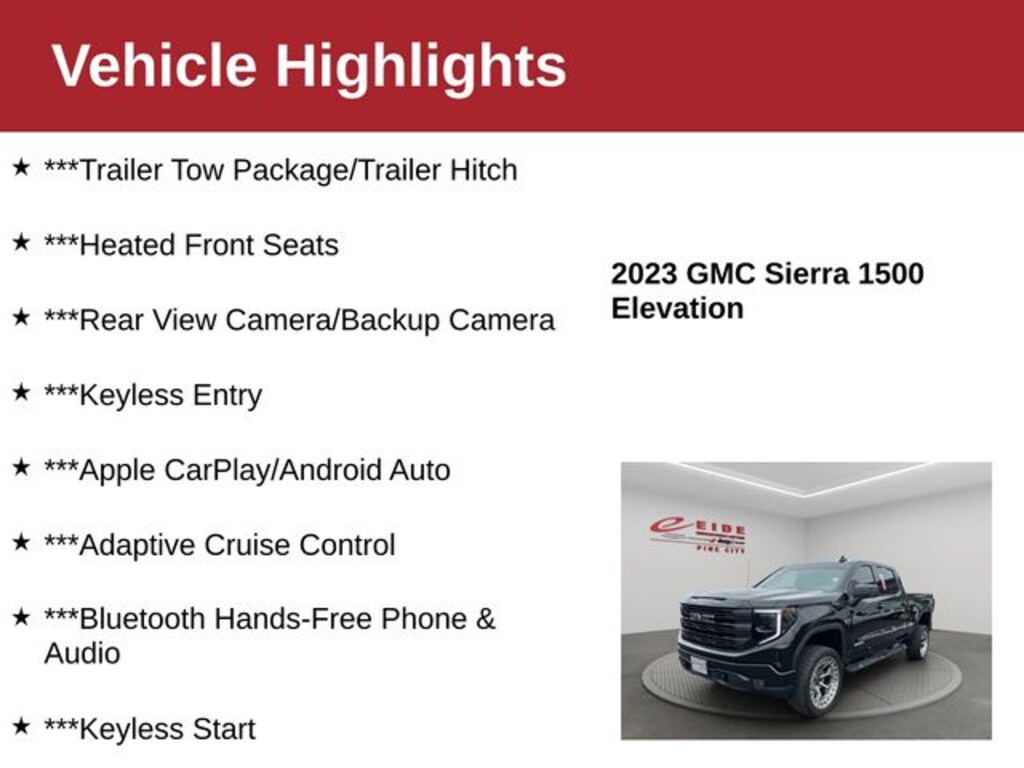 Used 2023 GMC Sierra 1500 Elevation Truck Crew Cab