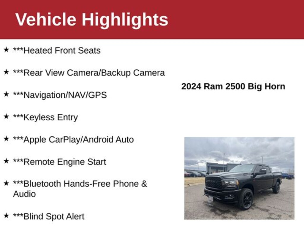 Used 2024 Ram 2500 Big Horn Night Edition Truck Crew Cab