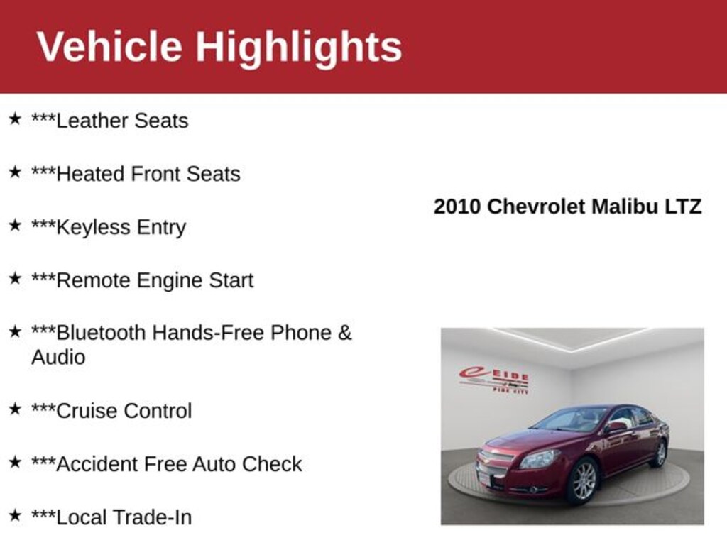 Used 2010 Chevrolet Malibu LTZ Sedan