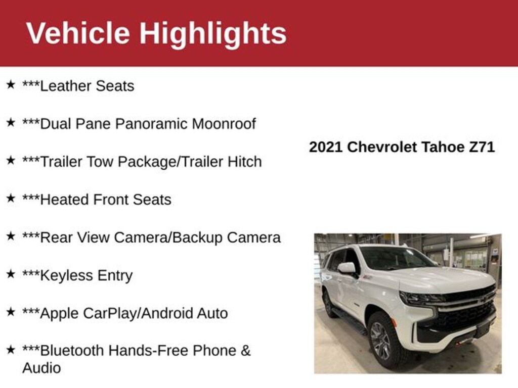 Used 2021 Chevrolet Tahoe Z71 SUV