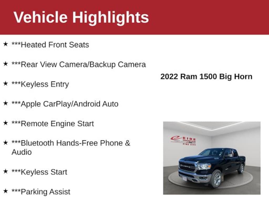 Used 2022 Ram 1500 Big Horn Truck Crew Cab