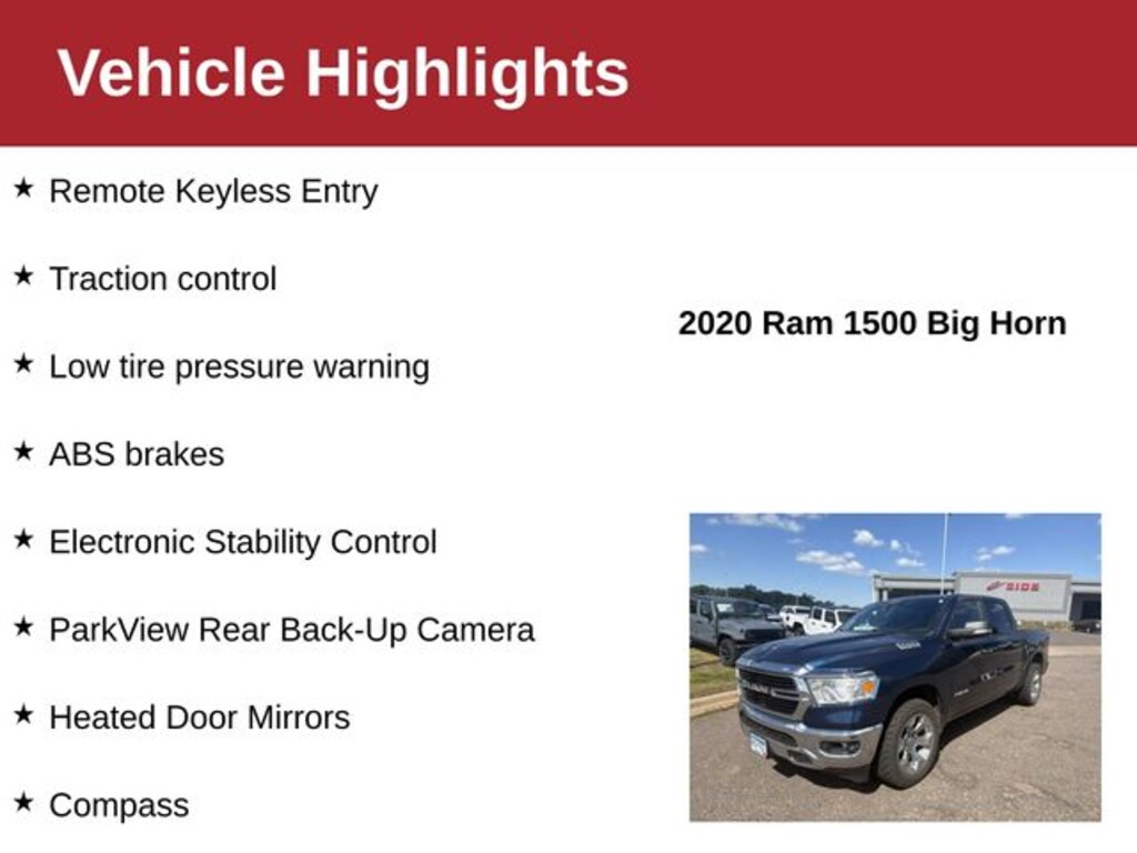 Used 2020 Ram 1500 Big Horn Truck Crew Cab
