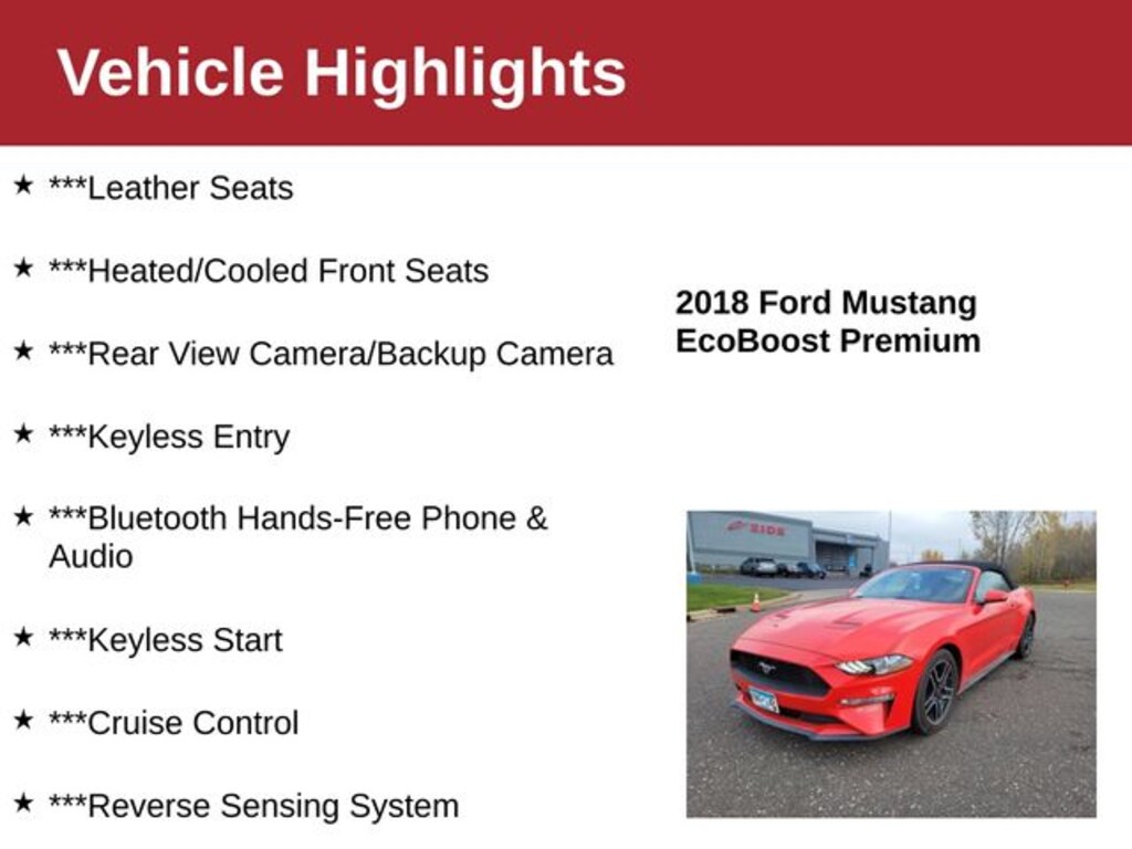 Used 2018 Ford Mustang Ecoboost Premium Convertible