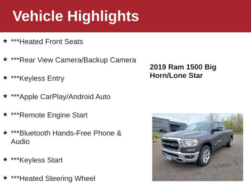 Used 2019 Ram 1500 Big Horn Truck Crew Cab