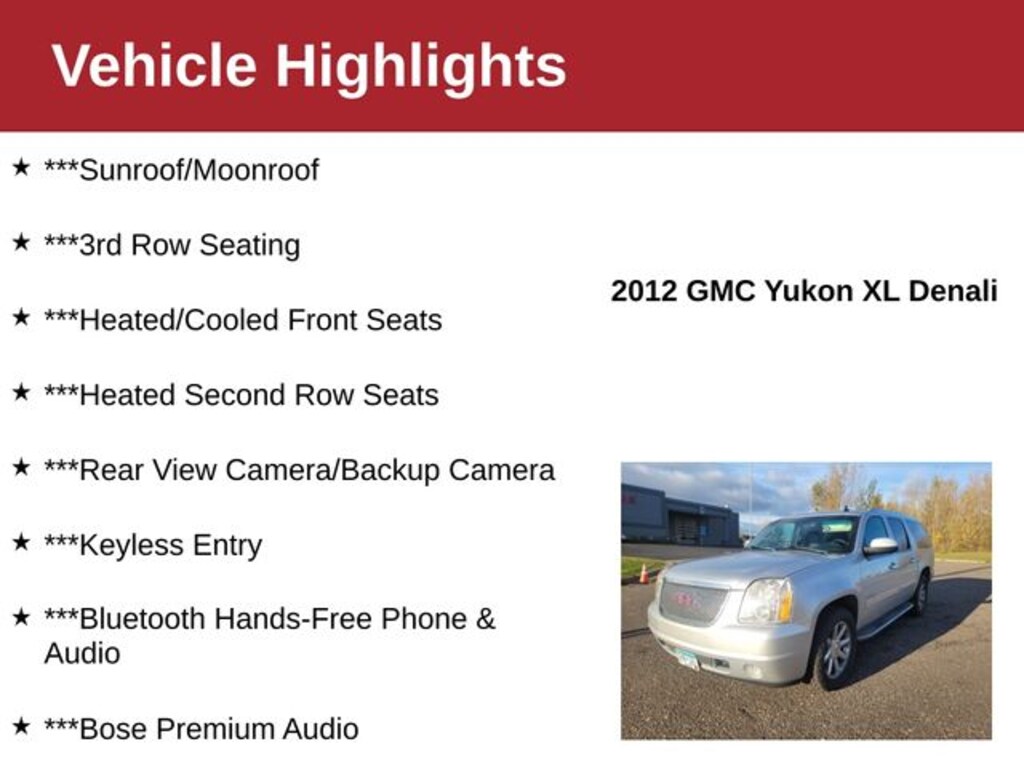 Used 2012 GMC Yukon XL Denali SUV