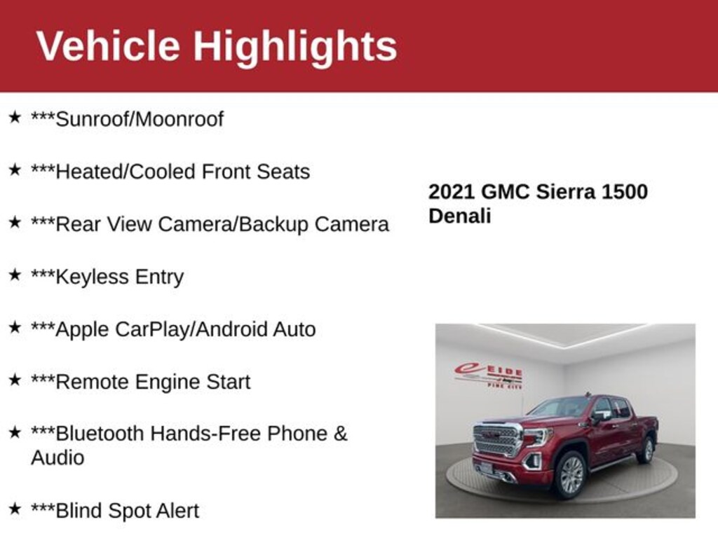 Used 2021 GMC Sierra 1500 Denali Truck Crew Cab