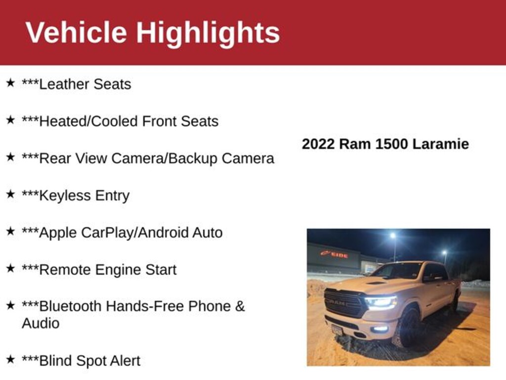 Used 2022 Ram 1500 Laramie Night Edition Truck Crew Cab