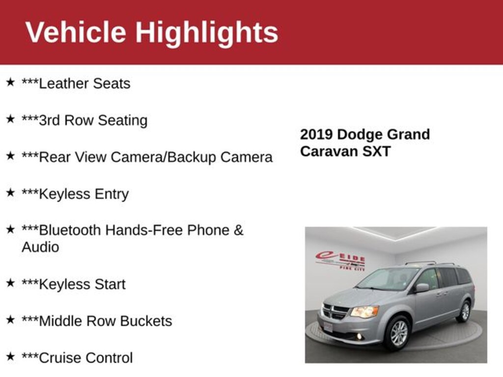 Used 2019 Dodge Grand Caravan SXT Van Passenger Van