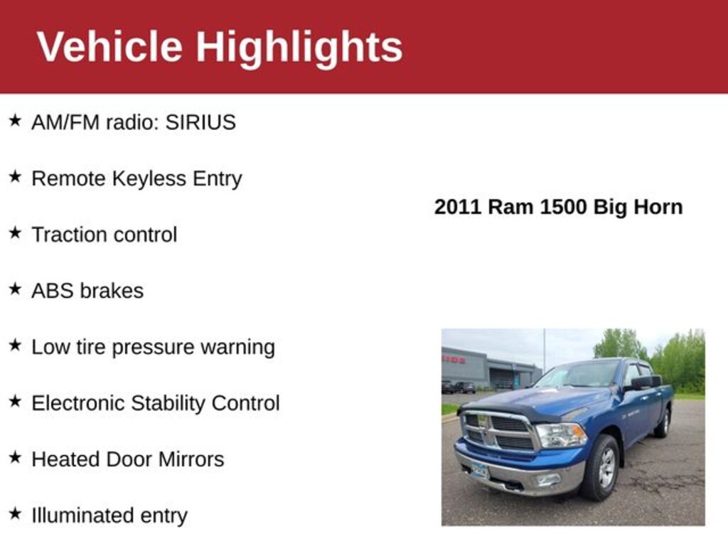 Used 2011 Ram 1500 Big Horn Truck Crew Cab