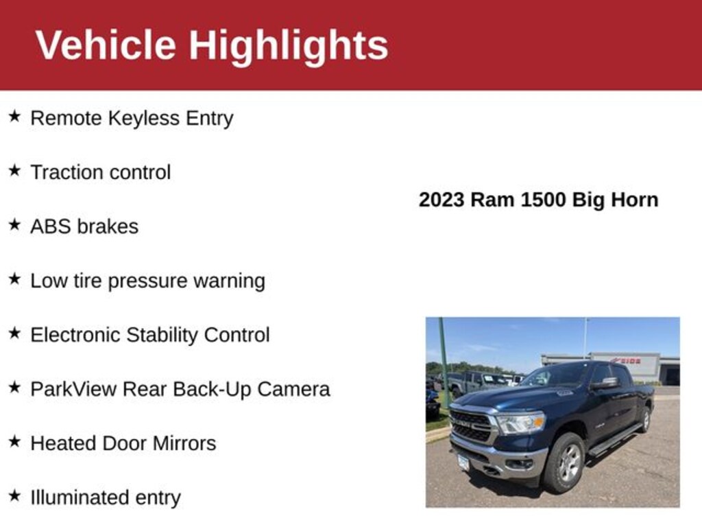 Used 2023 Ram 1500 Big Horn Truck Crew Cab