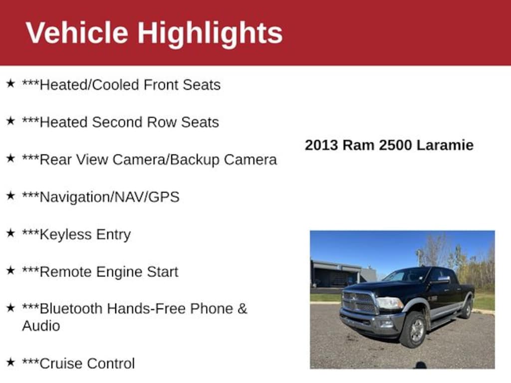 Used 2013 Ram 2500 Laramie Truck Crew Cab