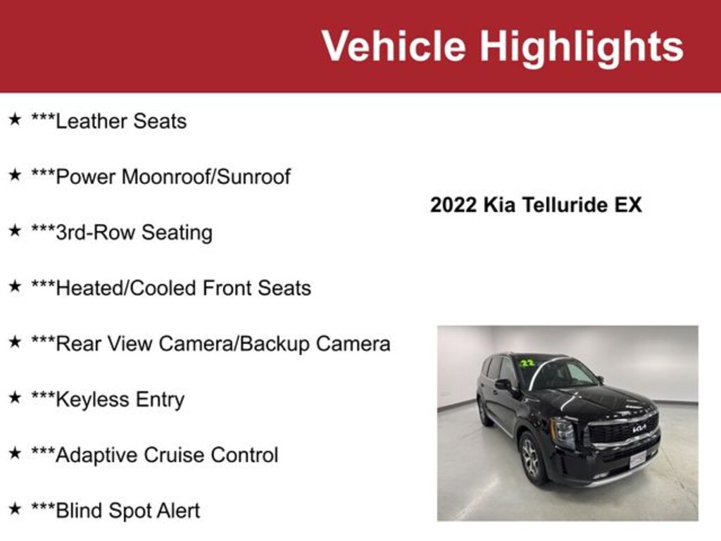 Used 2022 Kia Telluride EX SUV