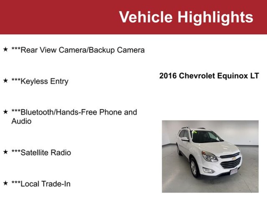 Used 2016 Chevrolet Equinox LT SUV