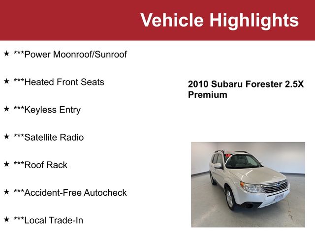 Used 2010 Subaru Forester X Premium with VIN JF2SH6CC3AG916515 for sale in Waite Park, Minnesota