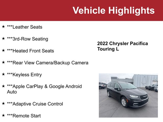 Used 2022 Chrysler Pacifica Touring L with VIN 2C4RC1BG9NR185516 for sale in Waite Park, Minnesota