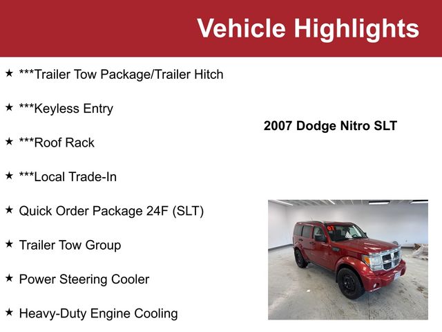 Used 2007 Dodge Nitro SLT with VIN 1D8GU58K87W587658 for sale in Waite Park, Minnesota