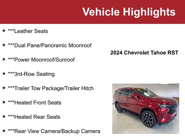 Used 2024 Chevrolet Tahoe RST with VIN 1GNSKRKD6RR164036 for sale in Waite Park, Minnesota