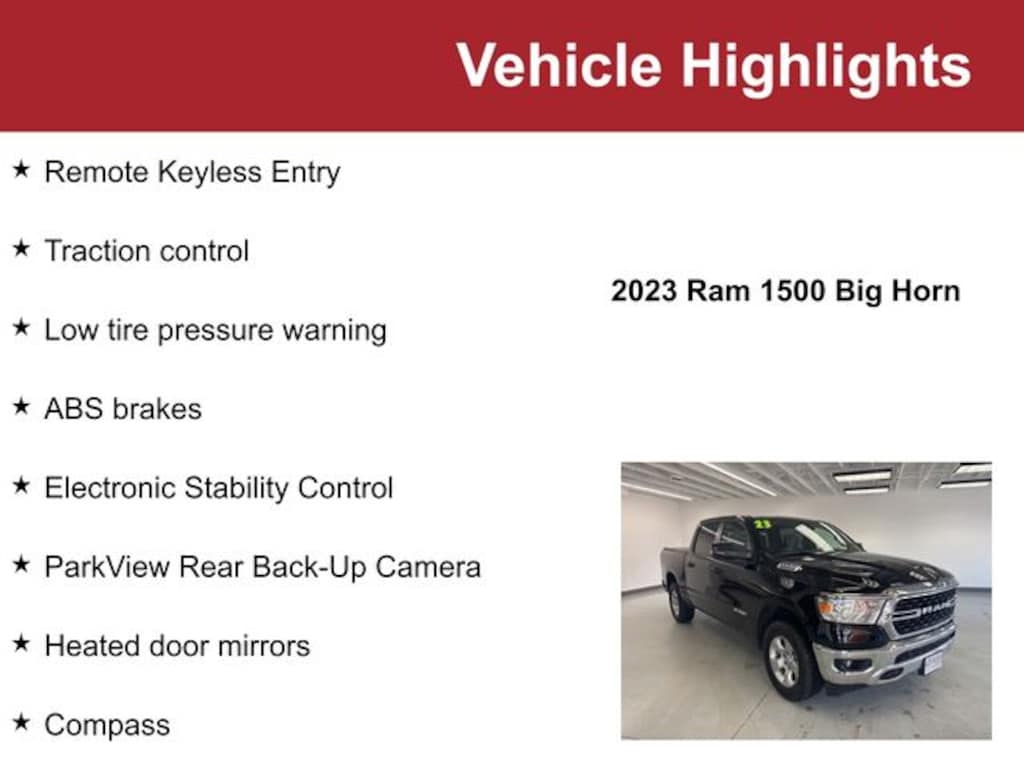 Used 2023 Ram 1500 Big Horn Truck Crew Cab