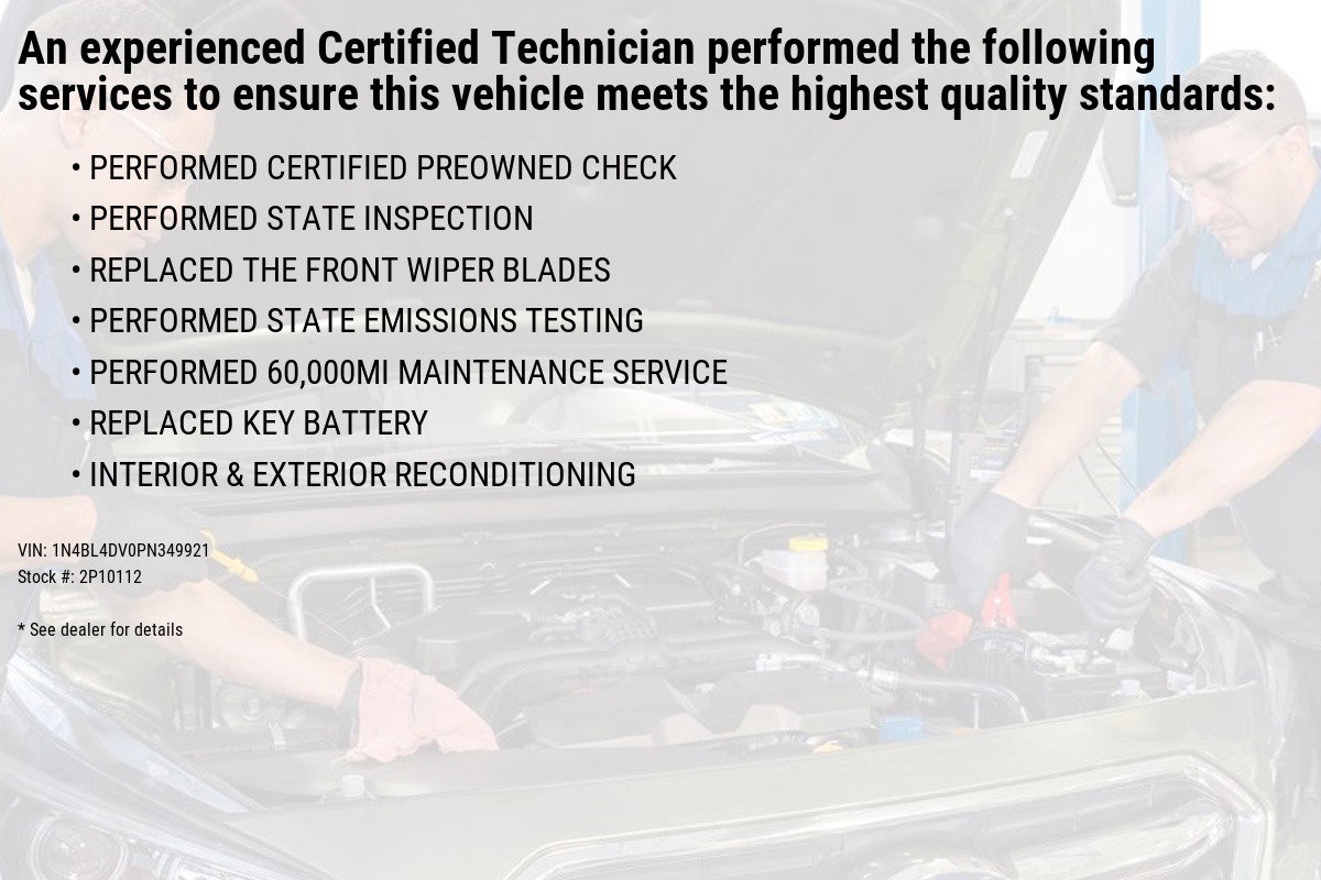Certified 2023 Nissan Altima SV with VIN 1N4BL4DV0PN349921 for sale in Wernersville, PA