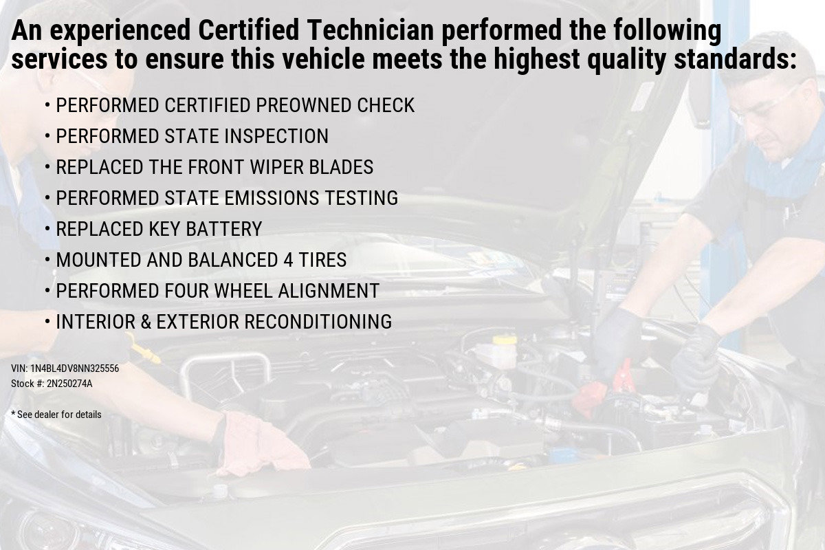 Certified 2022 Nissan Altima SV with VIN 1N4BL4DV8NN325556 for sale in Wernersville, PA