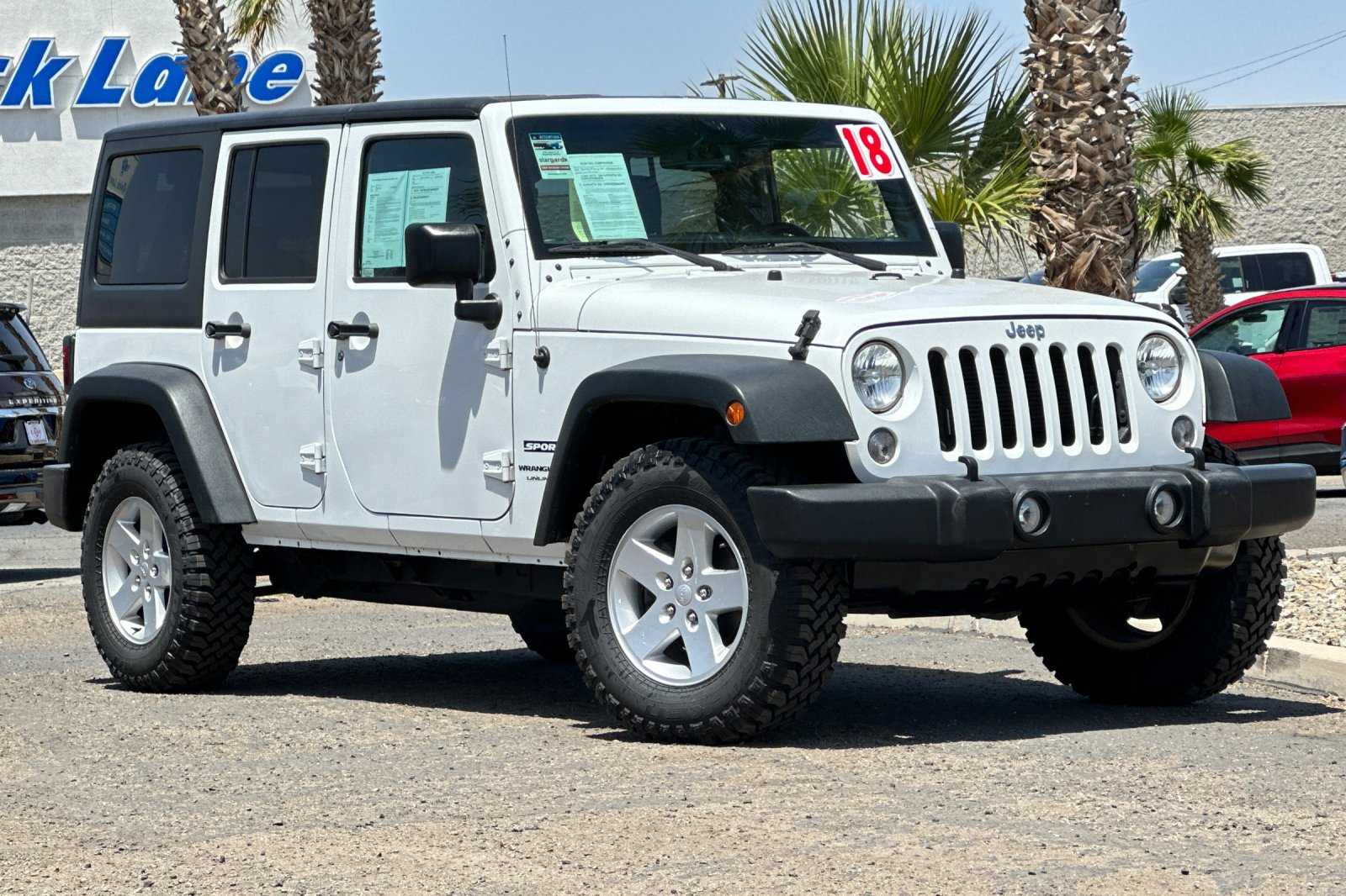 Used 2018 Jeep Wrangler JK Unlimited Sport S with VIN 1C4BJWDG1JL887124 for sale in Imperial, CA