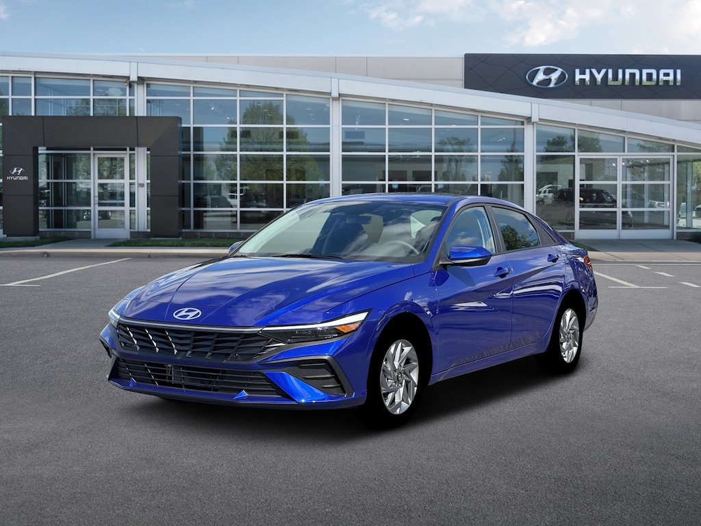 New 2026 Hyundai Elantra Hybrid Blue Sedan