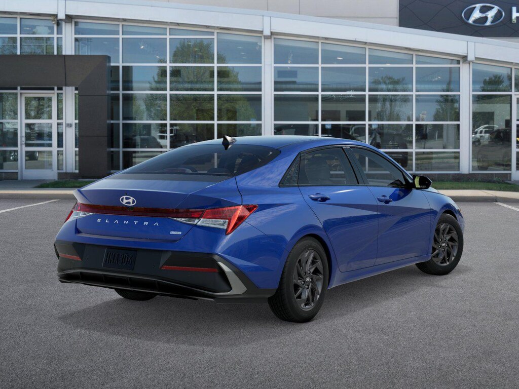 New 2026 Hyundai Elantra Hybrid Blue Sedan