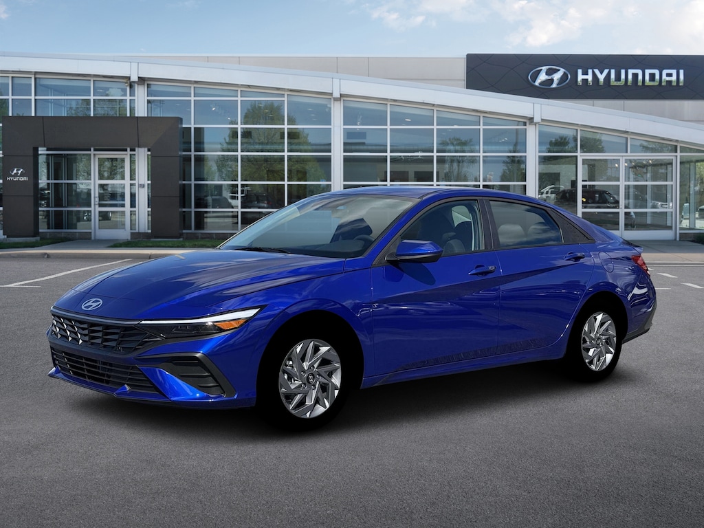 New 2026 Hyundai Elantra Hybrid Blue Sedan
