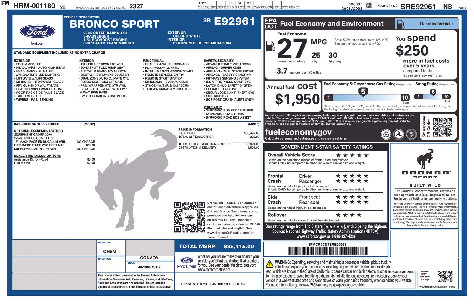 2025 Ford Bronco Sport Outer Banks Hero Image