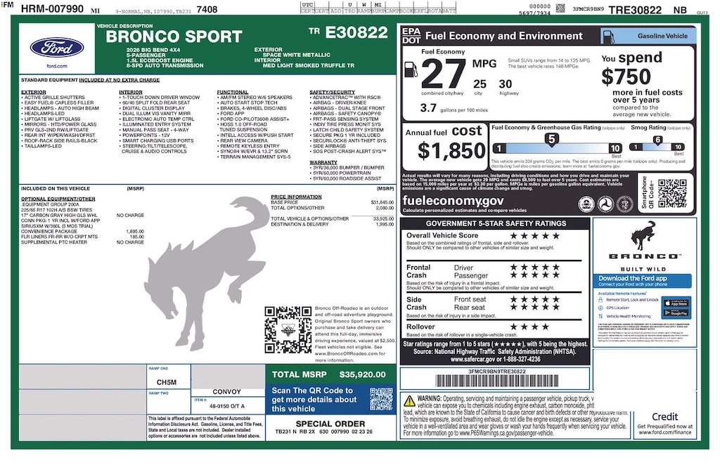 New 2026 Ford Bronco Sport Big Bend SUV