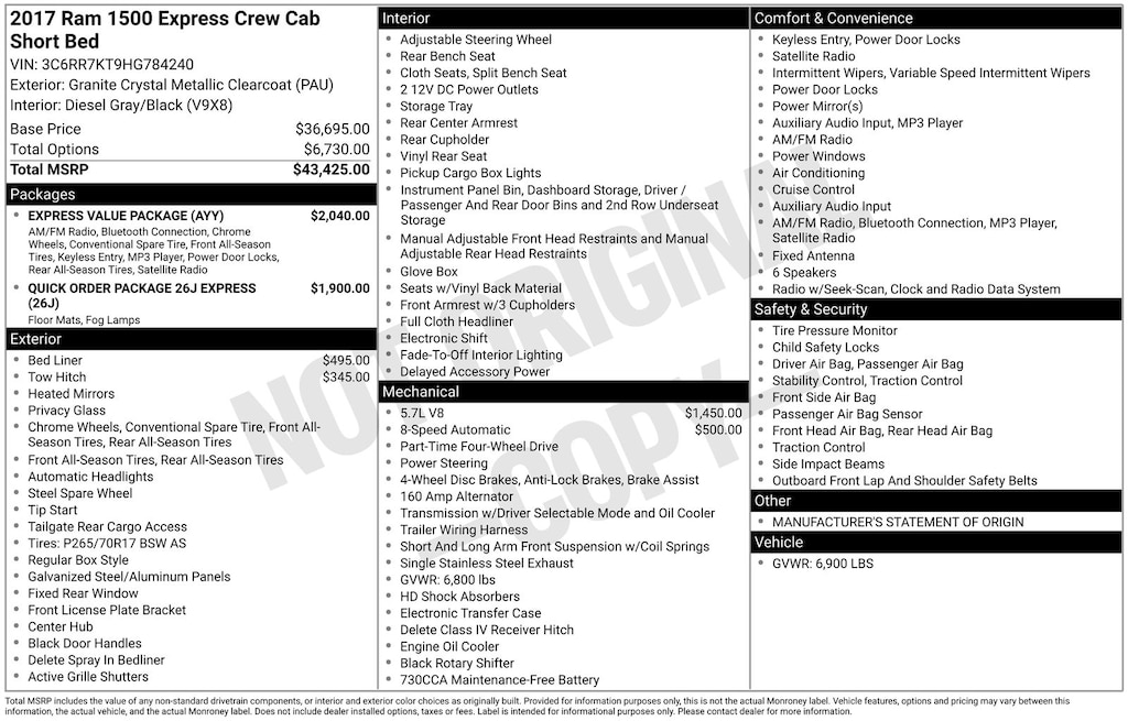 Used 2017 Ram 1500 Express Truck