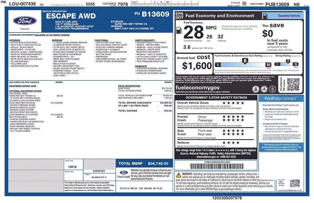 Used 2023 Ford Escape ST-Line SUV