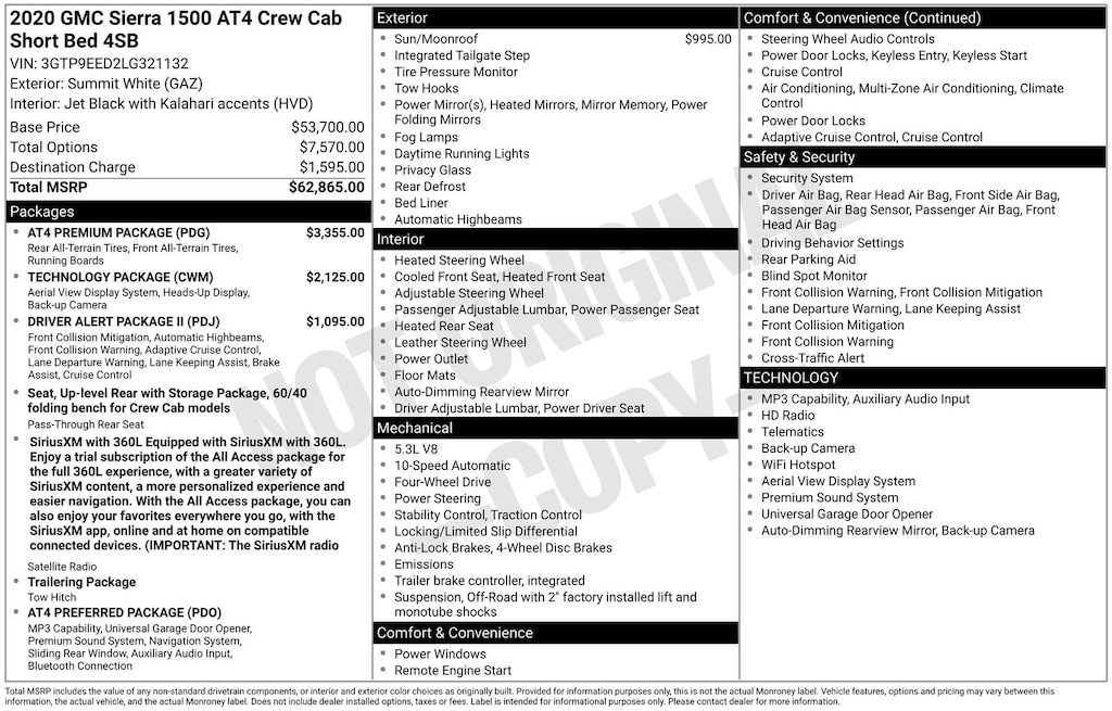 Used 2020 GMC Sierra 1500 AT4 Truck