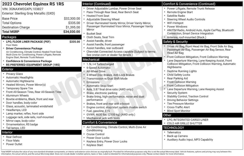 Certified 2023 Chevrolet Equinox RS SUV