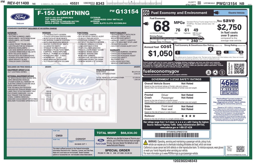 Certified 2023 Ford F-150 Lightning XLT Truck