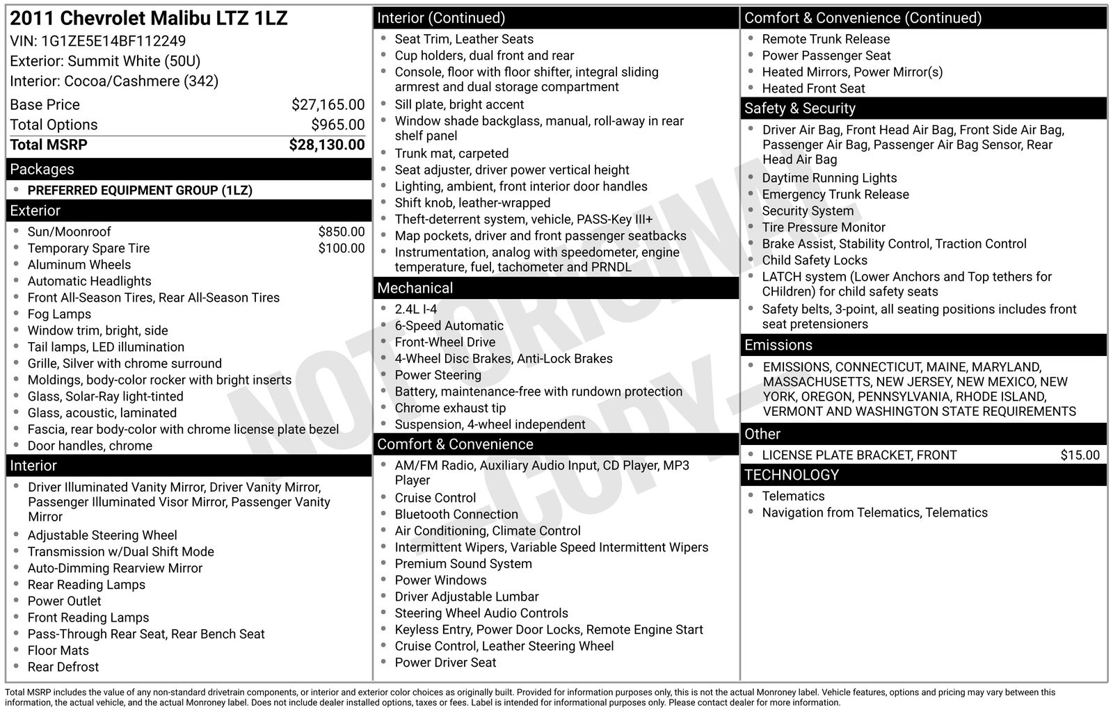 Thumbnail: 2011 Chevrolet Malibu - 7
