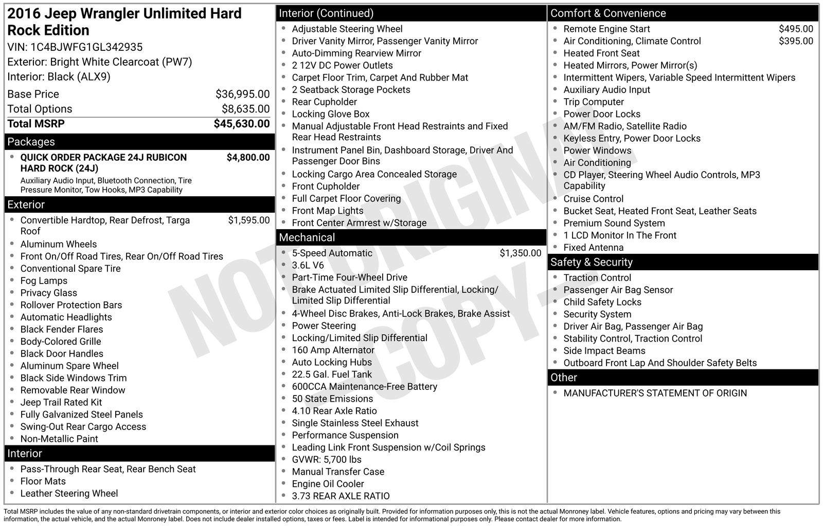 2016 Jeep Wrangler Unlimited Rubicon 4