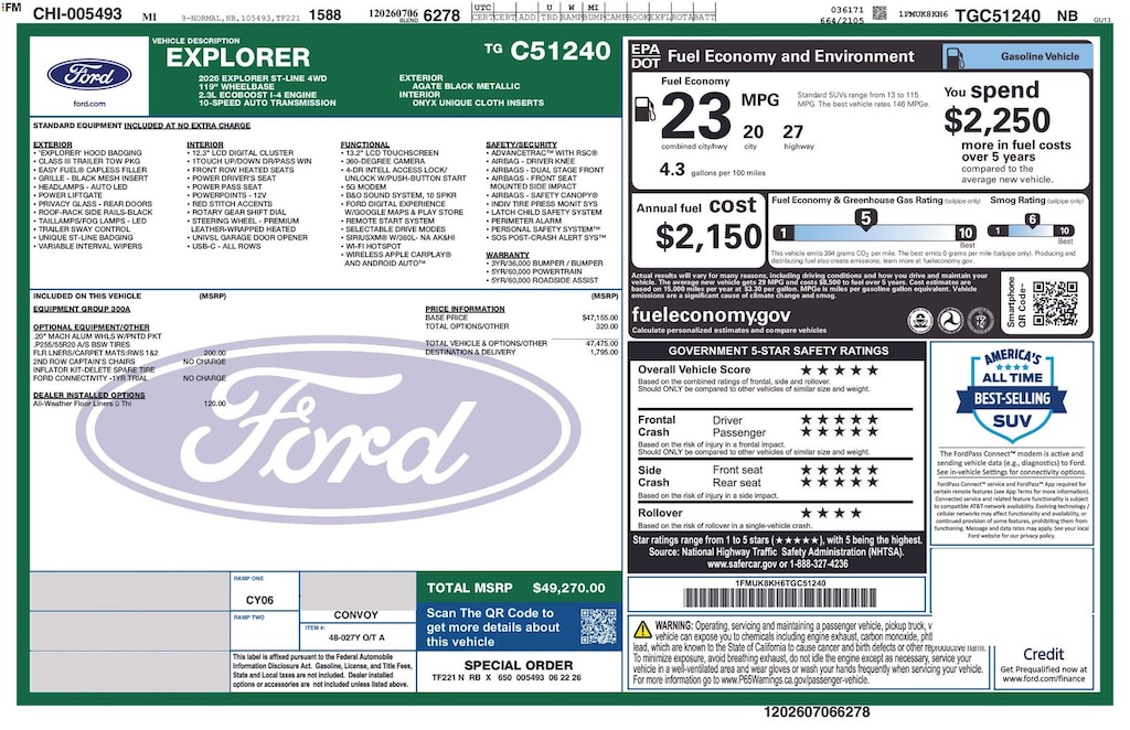 New 2026 Ford Explorer ST-Line SUV