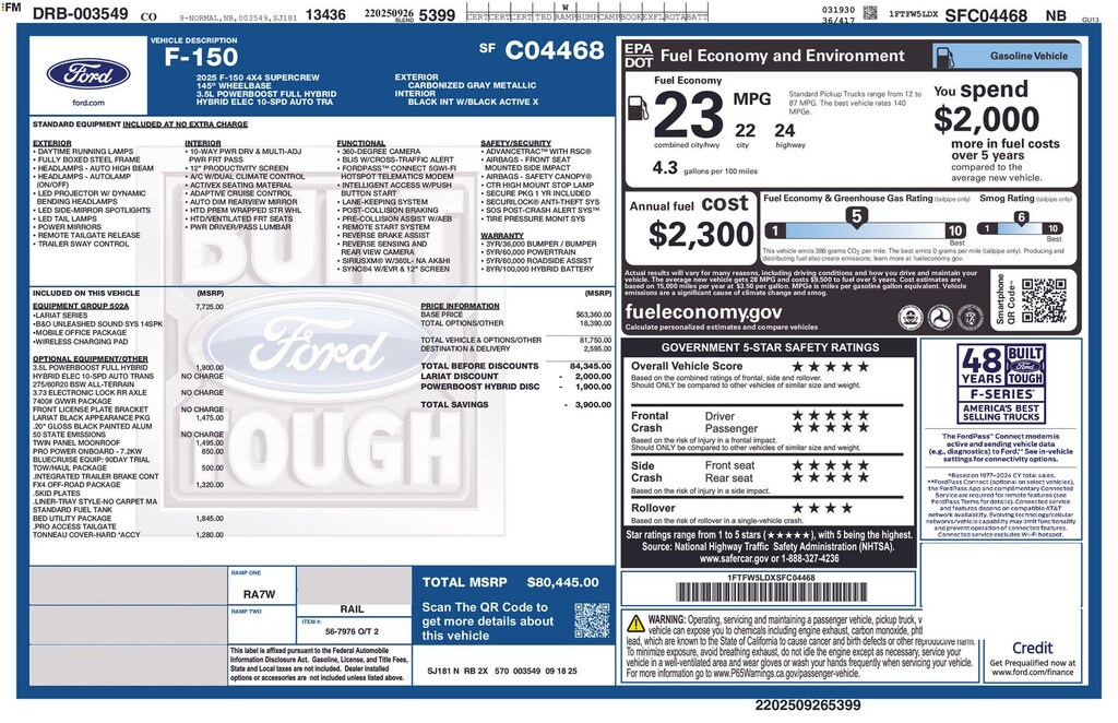 New 2025 Ford F-150 Lariat Truck