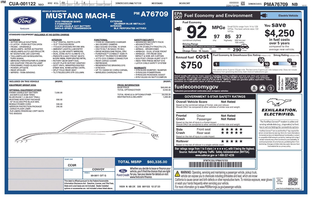 New 2023 Ford Mustang Mach-E Premium SUV
