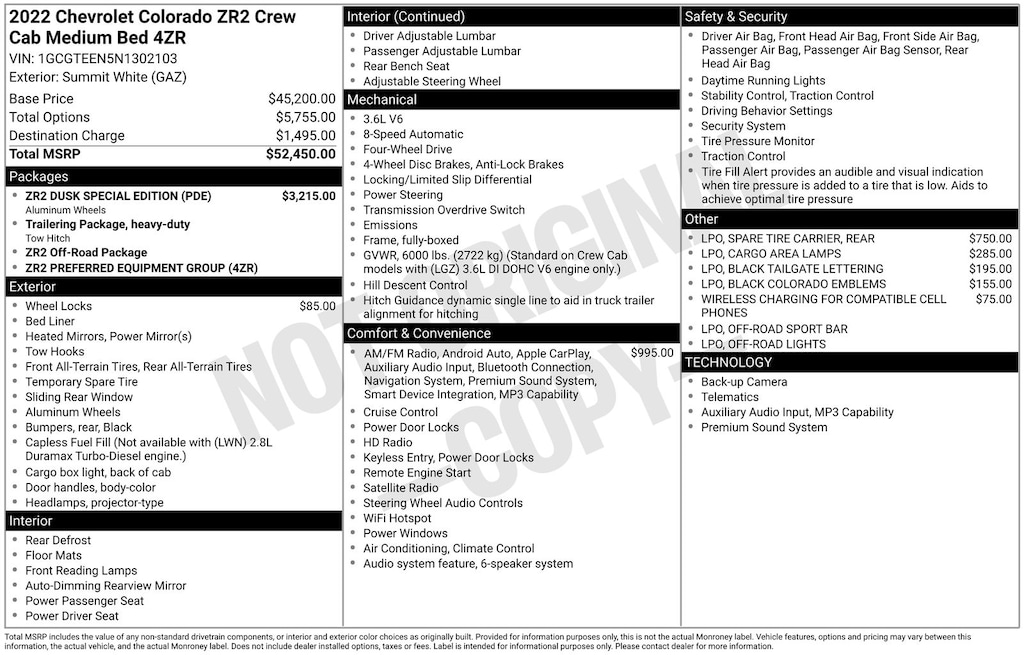 Certified 2022 Chevrolet Colorado ZR2 Truck