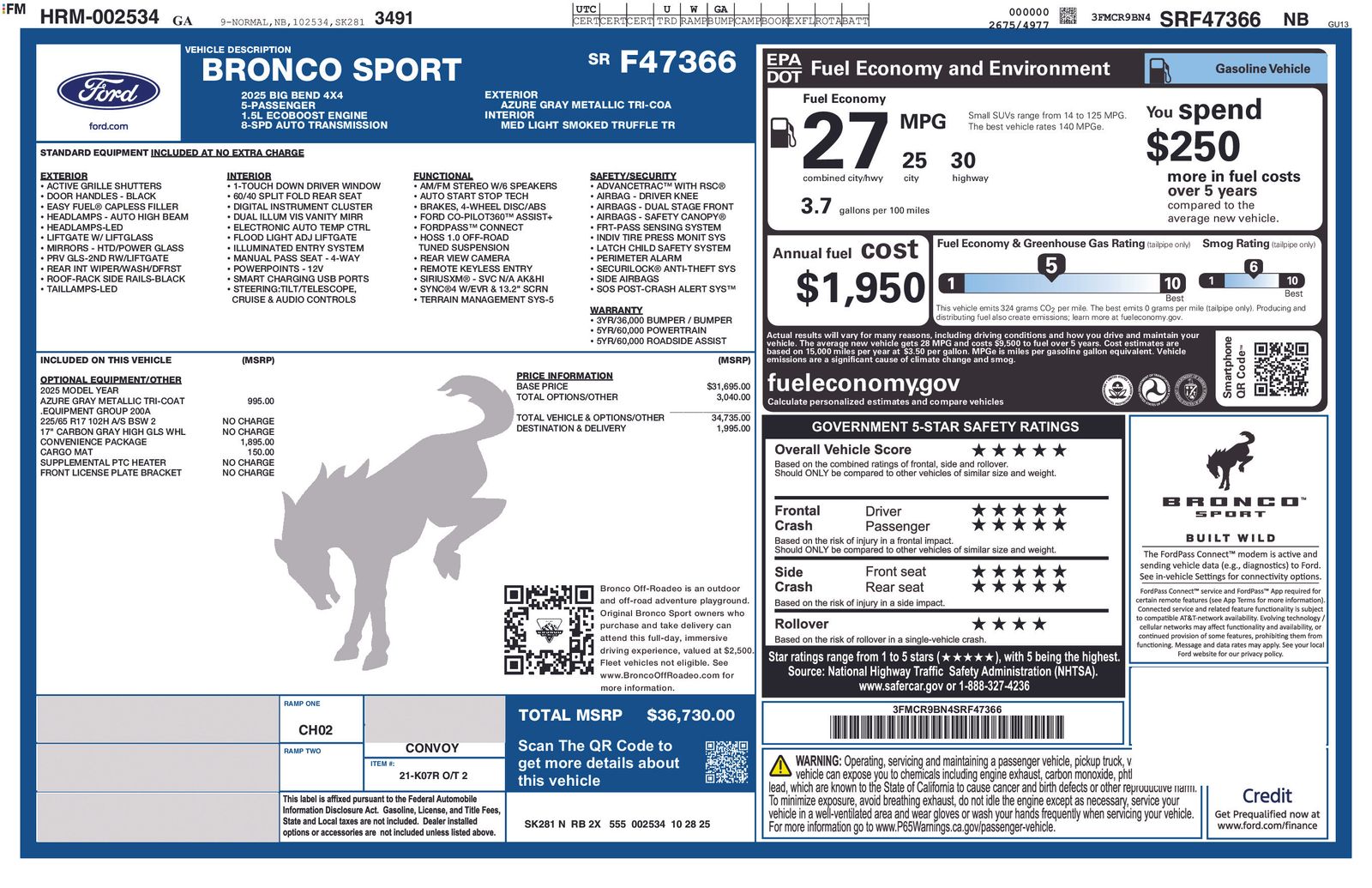 Thumbnail: 2025 Ford Bronco Sport - 1