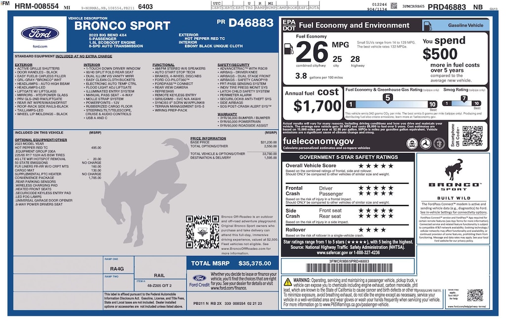 Certified 2023 Ford Bronco Sport Big Bend SUV