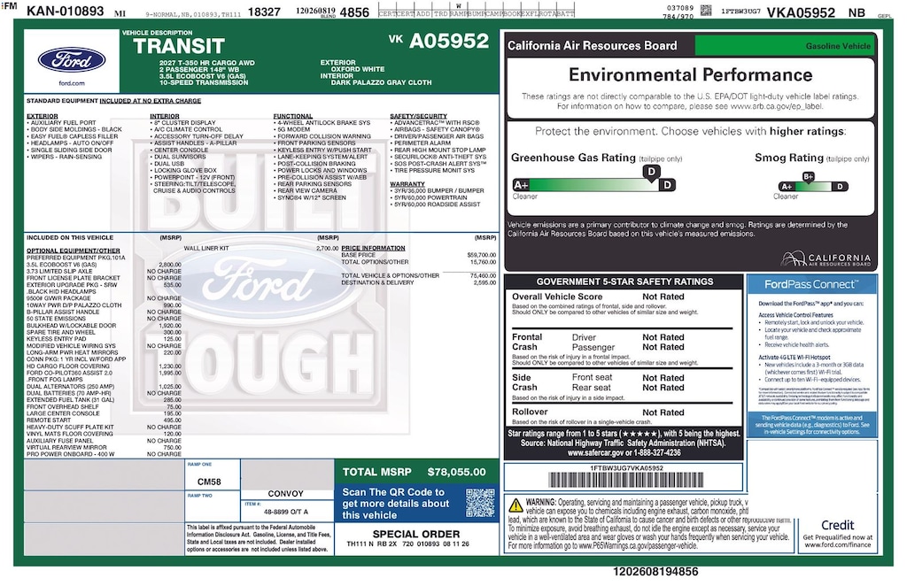 New 2027 Ford Transit-350 Base Cargo Van
