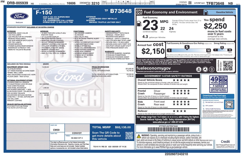 New 2026 Ford F-150 Platinum Truck