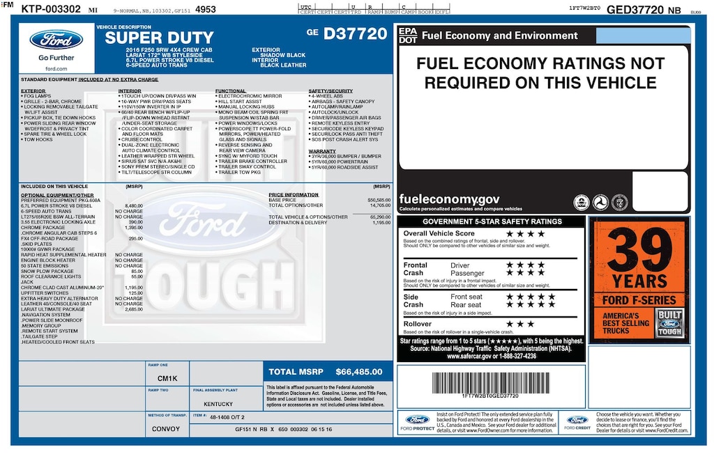 Used 2016 Ford F-250SD Lariat Truck